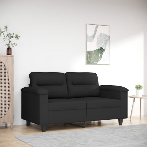 2-personers sofa i mikrofiberstof - sort