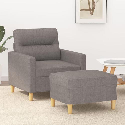 Sofastol med fodskammel 60 cm stof Gråbrun