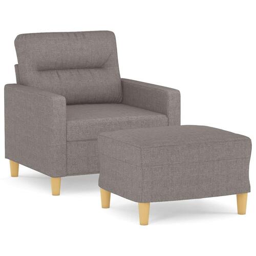 Sofastol med fodskammel 60 cm stof Gråbrun