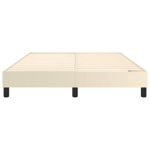 Sengeramme 140x200 cm kunstlæder cremefarvet