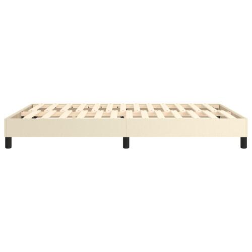 Sengeramme 140x200 cm kunstlæder cremefarvet
