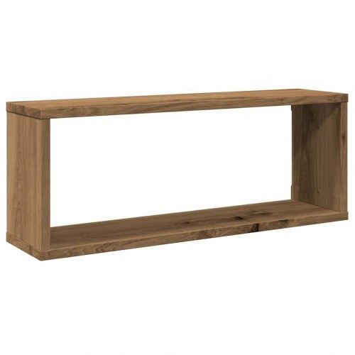 Væghylder 2 stk. - kubeformet, konstrueret træ i kunsteg 60×15×23 cm