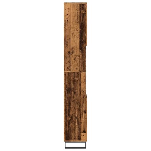 Badeværelsesskab 30x30x190 cm konstrueret træ gammelt trælook