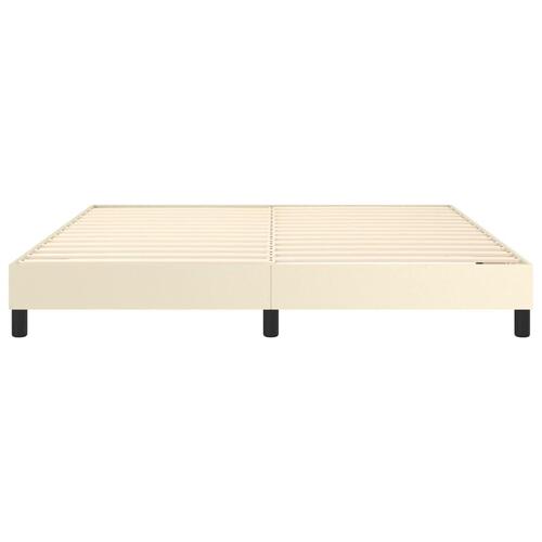 Sengeramme 160x200 cm kunstlæder cremefarvet