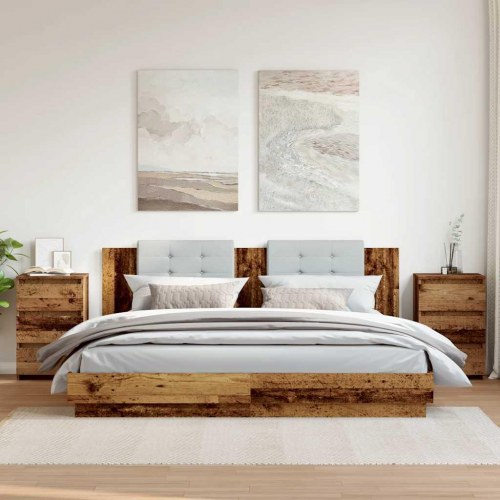 Sengeborde 2 stk. - 40×35×62,5 cm i konstrueret træ, gammelt trælook