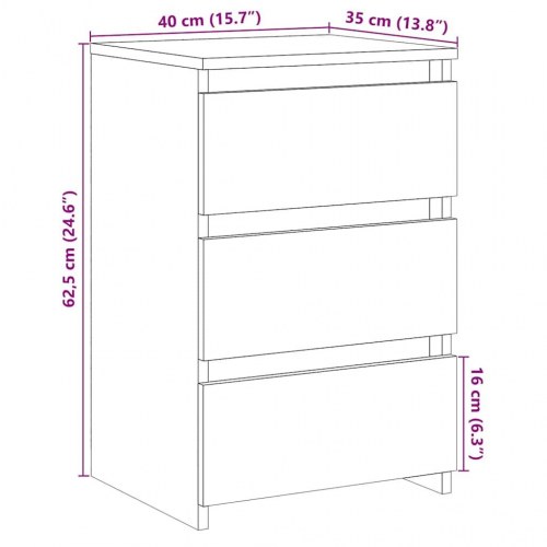 Sengeborde 2 stk. - 40×35×62,5 cm i konstrueret træ, gammelt trælook