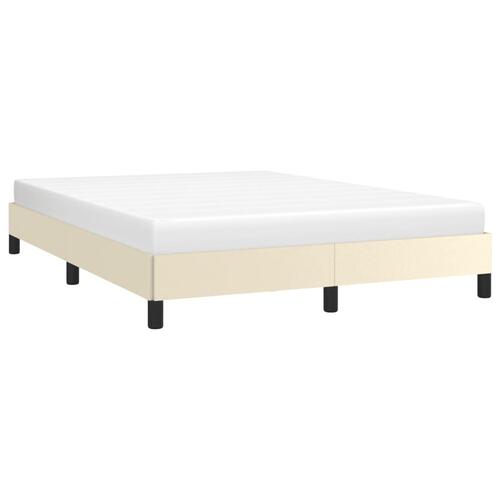 Sengeramme 140x200 cm kunstlæder cremefarvet