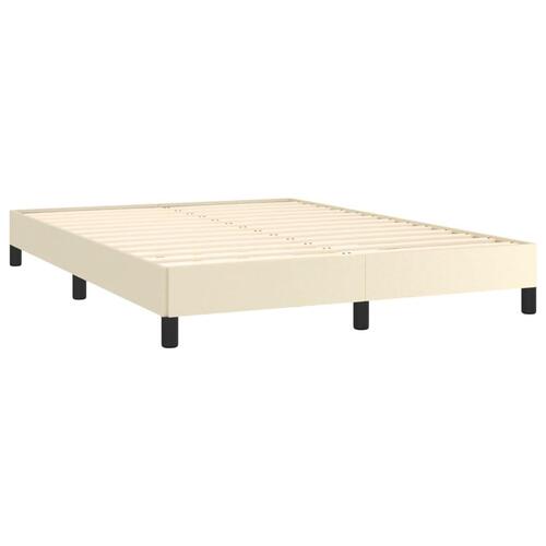 Sengeramme 140x200 cm kunstlæder cremefarvet