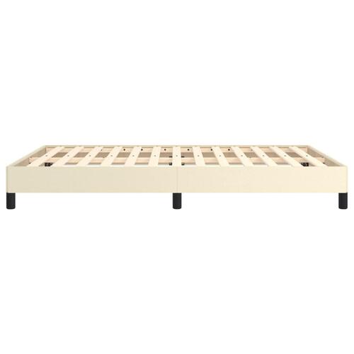 Sengeramme 140x200 cm kunstlæder cremefarvet