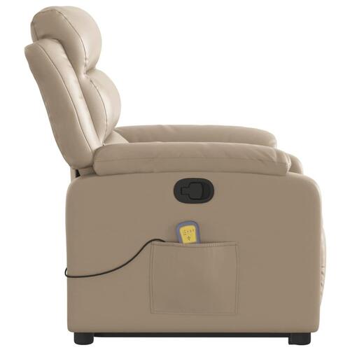 Løftestol med massagefunktion kunstlæder cappuccino