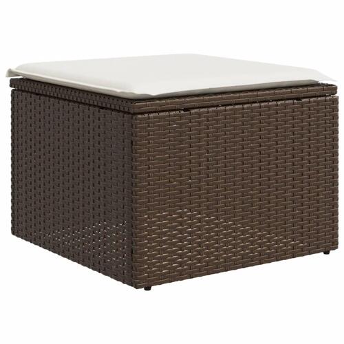 Loungesæt til haven 11 dele med hynder polyrattan brun