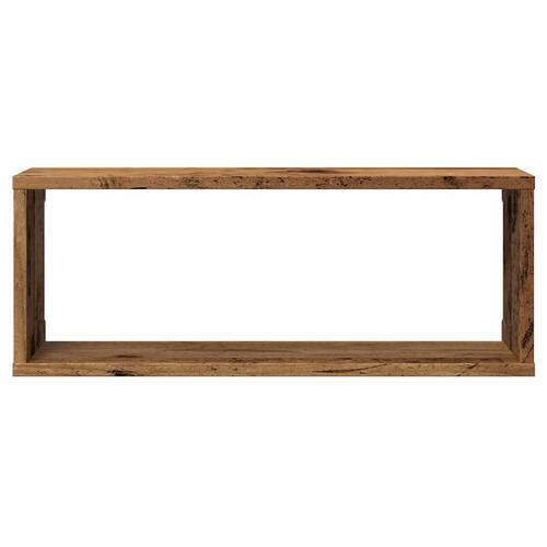 Væghylder 4 stk. 60x15x23 cm kubeformet konstrueret træ sort