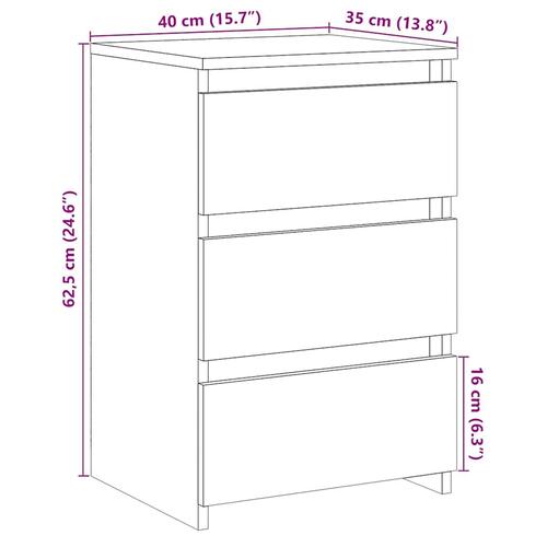 Sengebord 40x35x62,5 cm konstrueret træ kunsteg