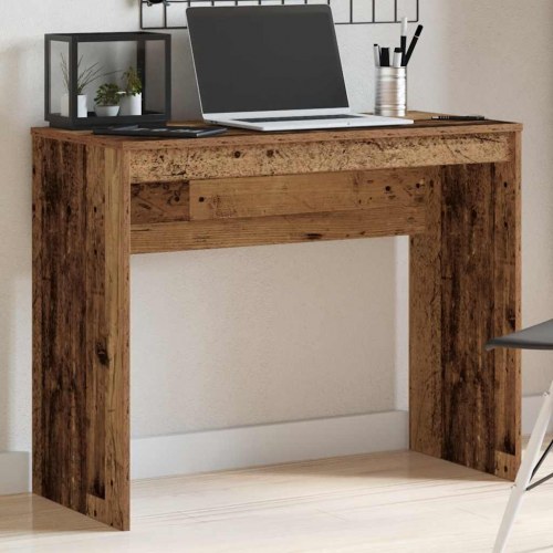 Skrivebord 90×40×72 cm i konstrueret træ - antikt træ