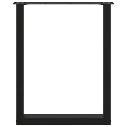 Spisebordsben U-formet 2 stk. 60x(72-73) cm stål sort