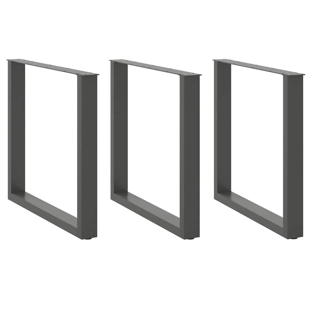 Sofabordben U-formet 3 stk. 90x(72-73) cm stål antracitgrå billede