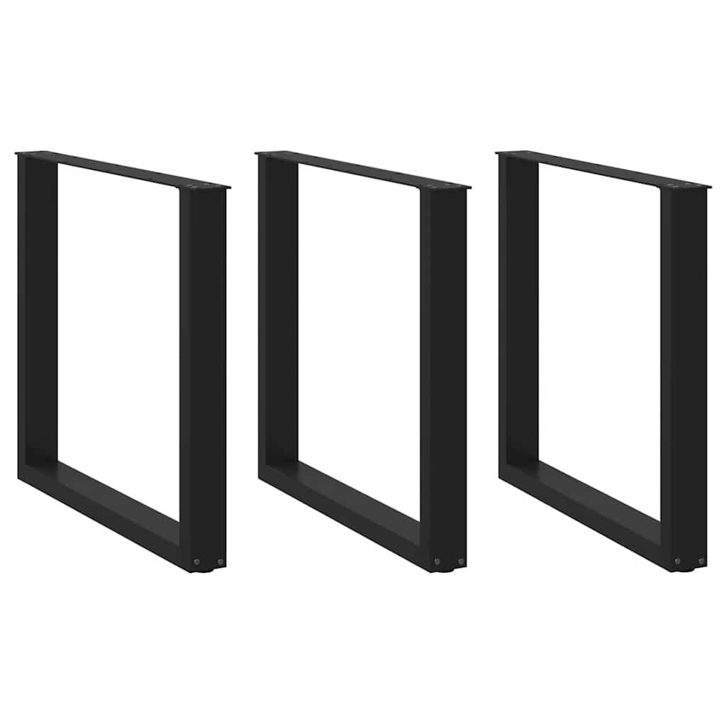 Sofabordben U-Formet Stål Sort - 3 / 80 x (72-73) cm