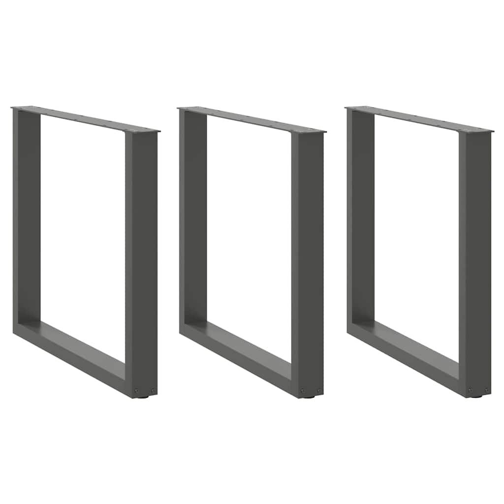 Sofabordben U-Formet Stål Antracitgrå - 3 / 80 x (72-73) cm