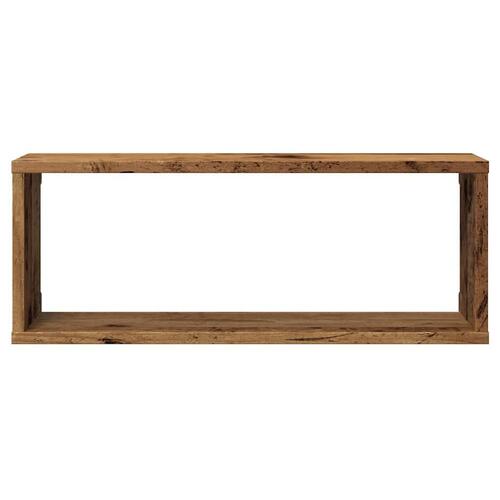 Væghylder 6 stk. 60x15x23 cm kubeformet konstrueret træ sort