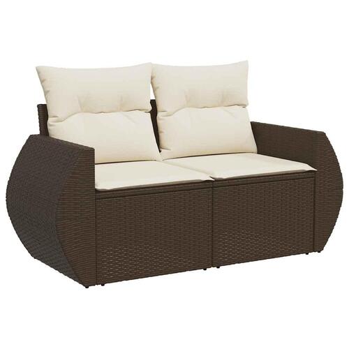 Sofasæt til haven 4 dele med hynder polyrattan brun