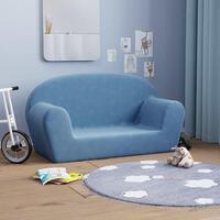 2-personers sofa blødt plys blå