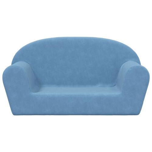 2-personers sofa blødt plys blå