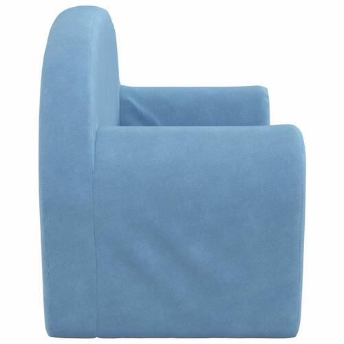 2-personers sofa blødt plys blå