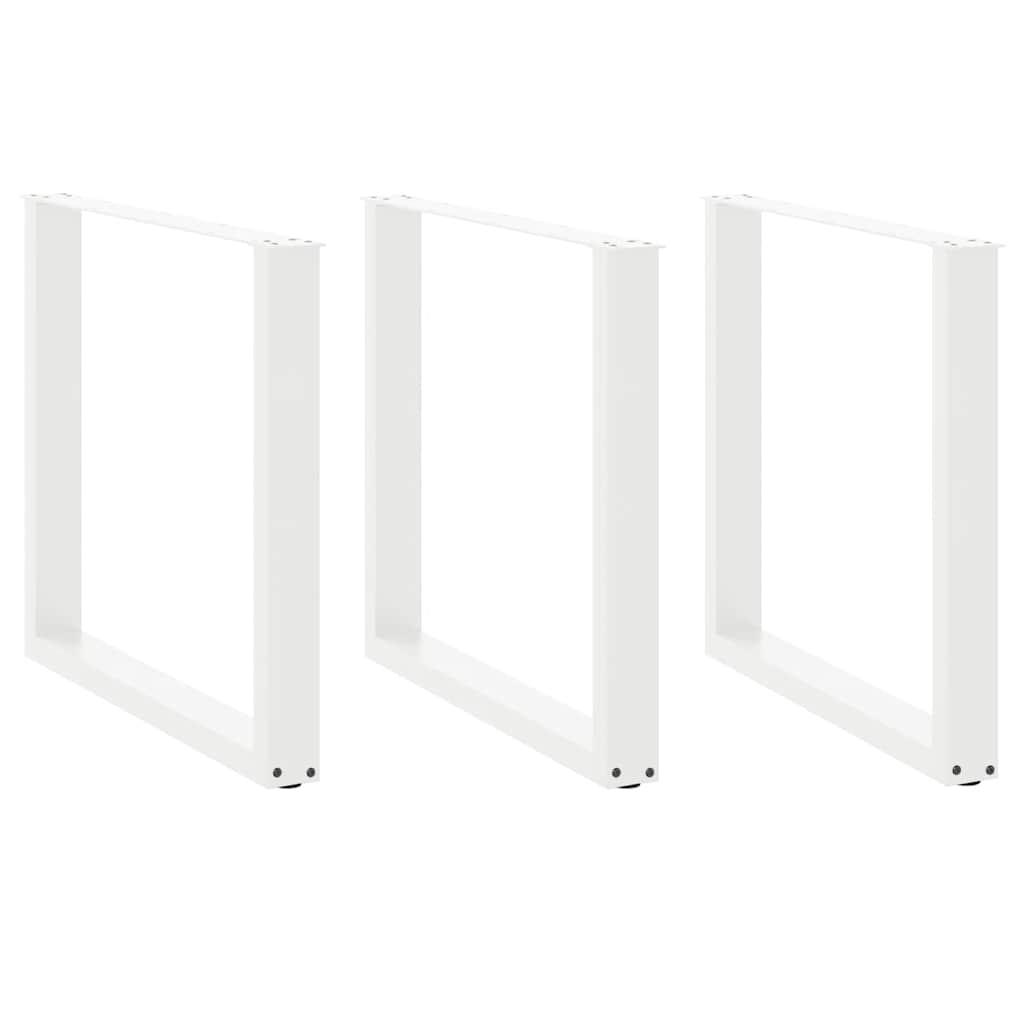 Sofabordben U-formet 3 stk. 90x(72-73) cm stål hvid billede