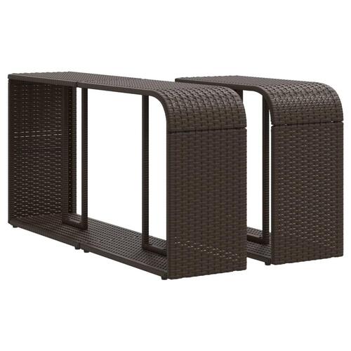 Opbevaringshylder 2 stk. polyrattan brun