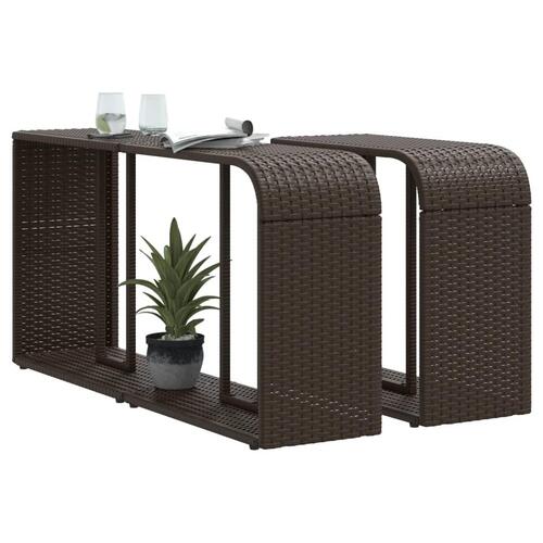 Opbevaringshylder 2 stk. polyrattan brun