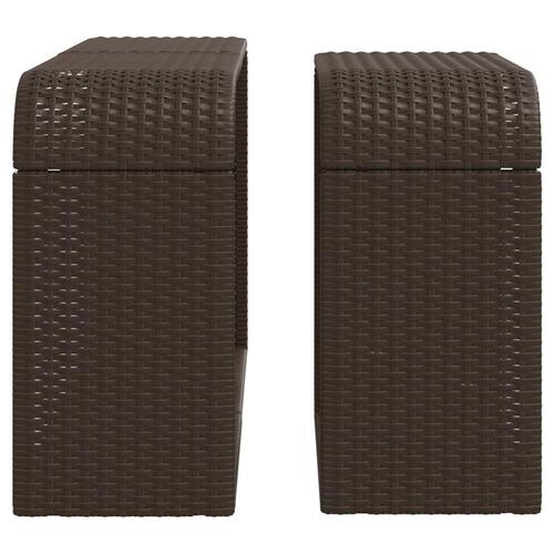 Opbevaringshylder 2 stk. polyrattan brun