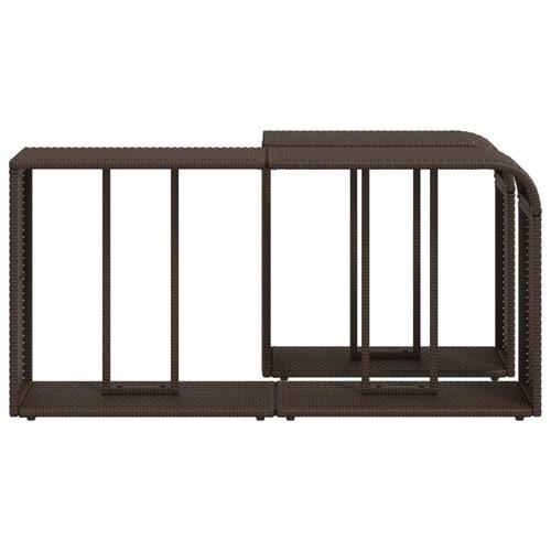 Opbevaringshylder 2 stk. polyrattan brun