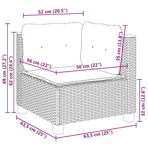 Sofasæt til haven 5 dele med hynder polyrattan beige