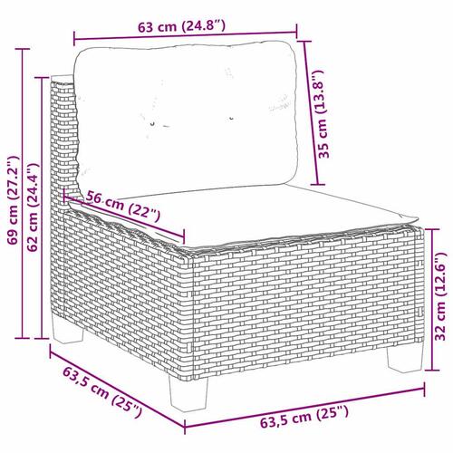 Sofasæt til haven 9 dele med hynder polyrattan beige