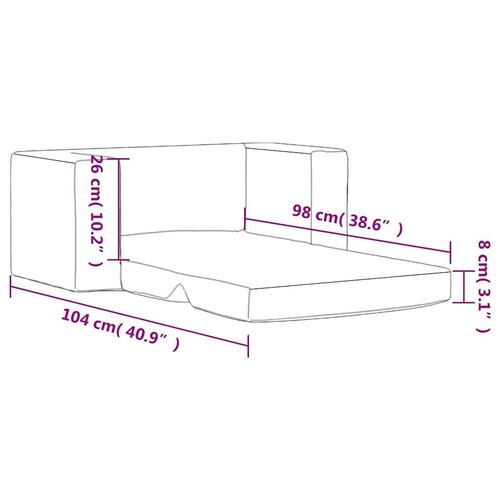 2-personers sofa til børn blødt plys cremefarvet