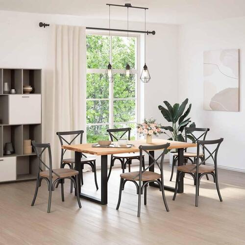 Spisebordsben U-formet 2 stk sort 80x(72-73) cm stål