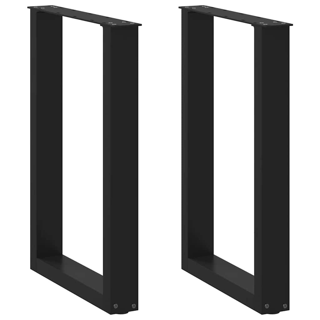 Spisebordsben U-formet 2 stk. sort 50x(72-73) cm stål billede