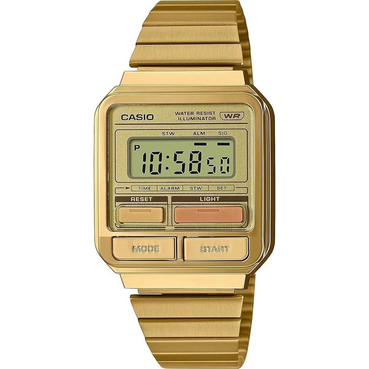 Casio herreur A120WEG-9AEF - gyldent digitalur, 40 mm