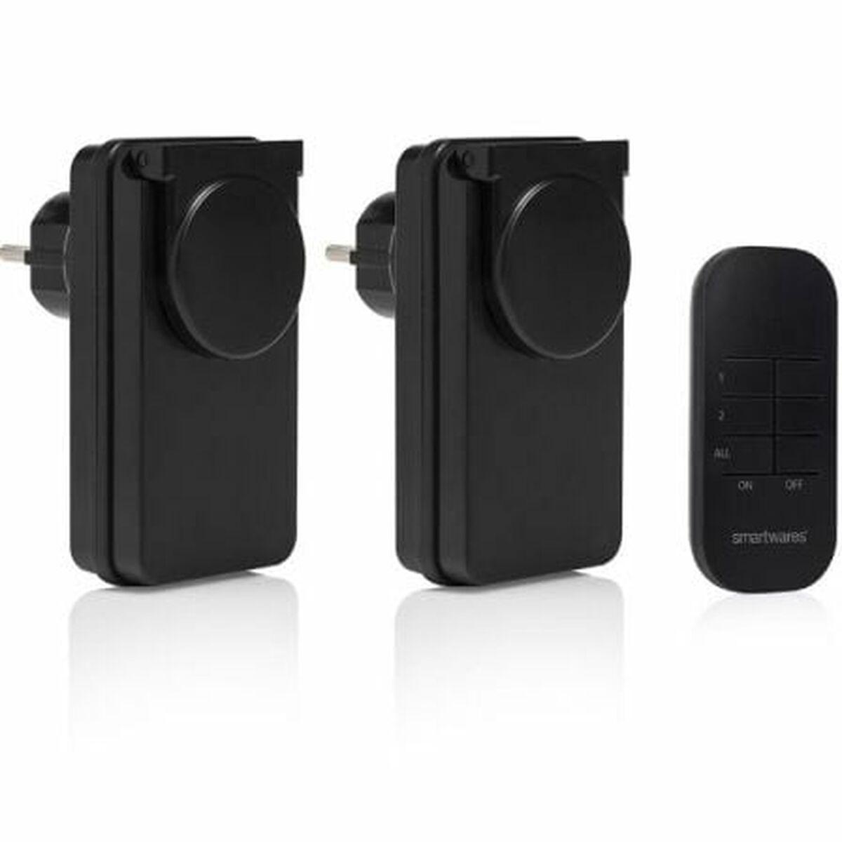 Smartwares SH4-99654 smart-stik med fjernbetjening, sort (IP44)