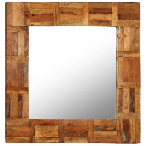 Vægspejl 60x60 cm massivt genbrugstræ