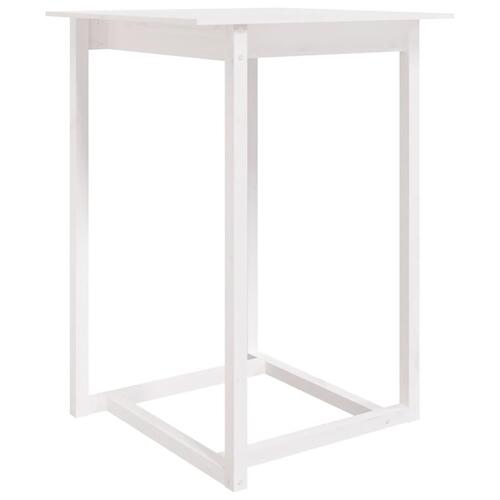 Barbord 80x80x110 cm massivt fyrretræ hvid