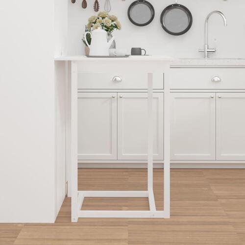 Barbord 80x80x110 cm massivt fyrretræ hvid
