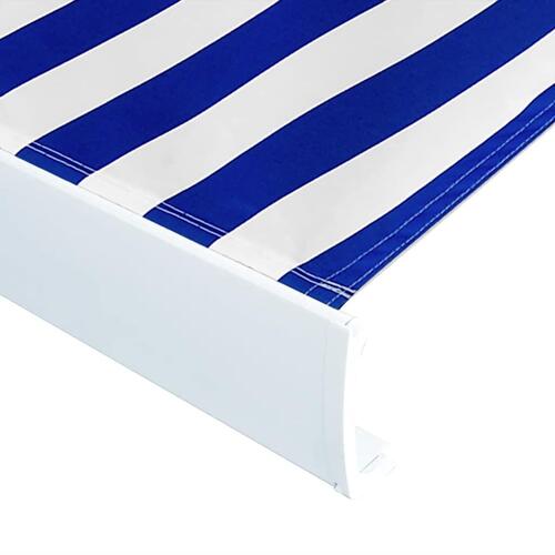 Markisedug 450x300 cm blå og hvid