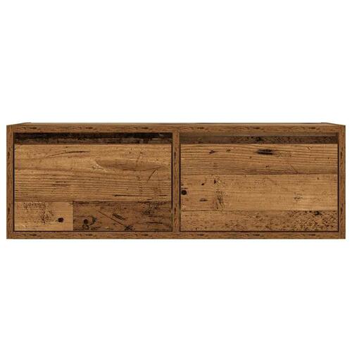 Tv-bord med LED-lys 75x35,5x25 cm antikt træ
