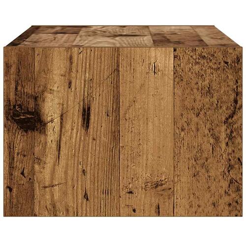 Tv-bord med LED-lys 75x35,5x25 cm antikt træ