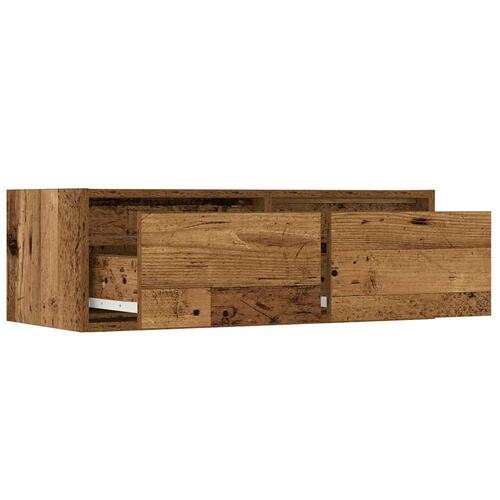 Tv-bord med LED-lys 75x35,5x25 cm antikt træ