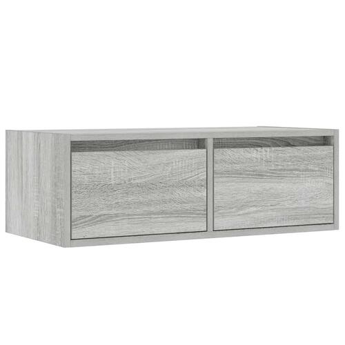 Tv-bord med LED-lys 75x35,5x25 cm grå sonoma-eg
