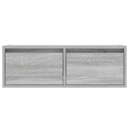 Tv-bord med LED-lys 75x35,5x25 cm grå sonoma-eg