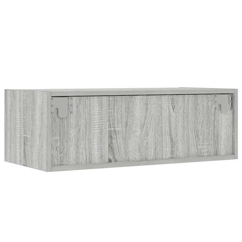 Tv-bord med LED-lys 75x35,5x25 cm grå sonoma-eg