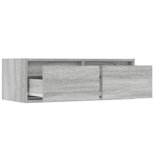 Tv-bord med LED-lys 75x35,5x25 cm grå sonoma-eg